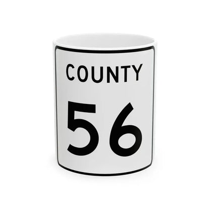 County 56 square (Minnesota) (Road Sign) White Coffee Mug 11oz - Go Mug Yourself