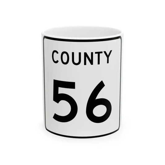 County 56 square (Minnesota) (Road Sign) White Coffee Mug 11oz - Go Mug Yourself