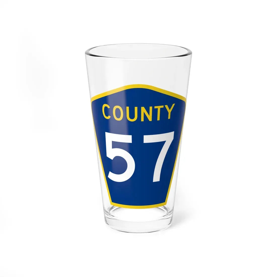 County 57 MN (Minnesota) (Road Sign) Pint Glass 16oz 16oz - Go Mug Yourself