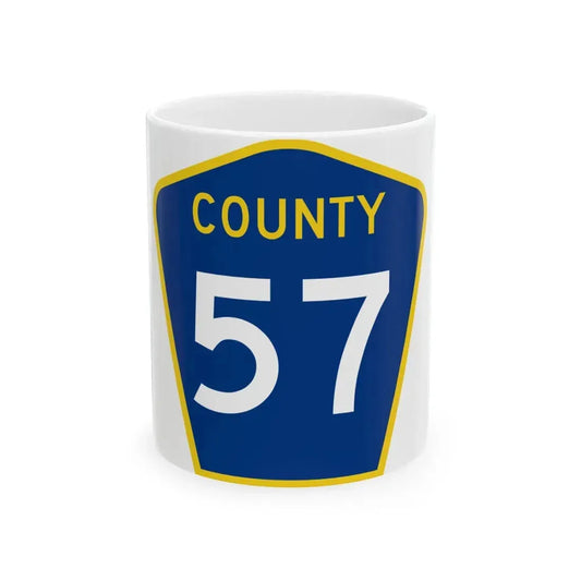 County 57 MN (Minnesota) (Road Sign) White Coffee Mug 11oz - Go Mug Yourself
