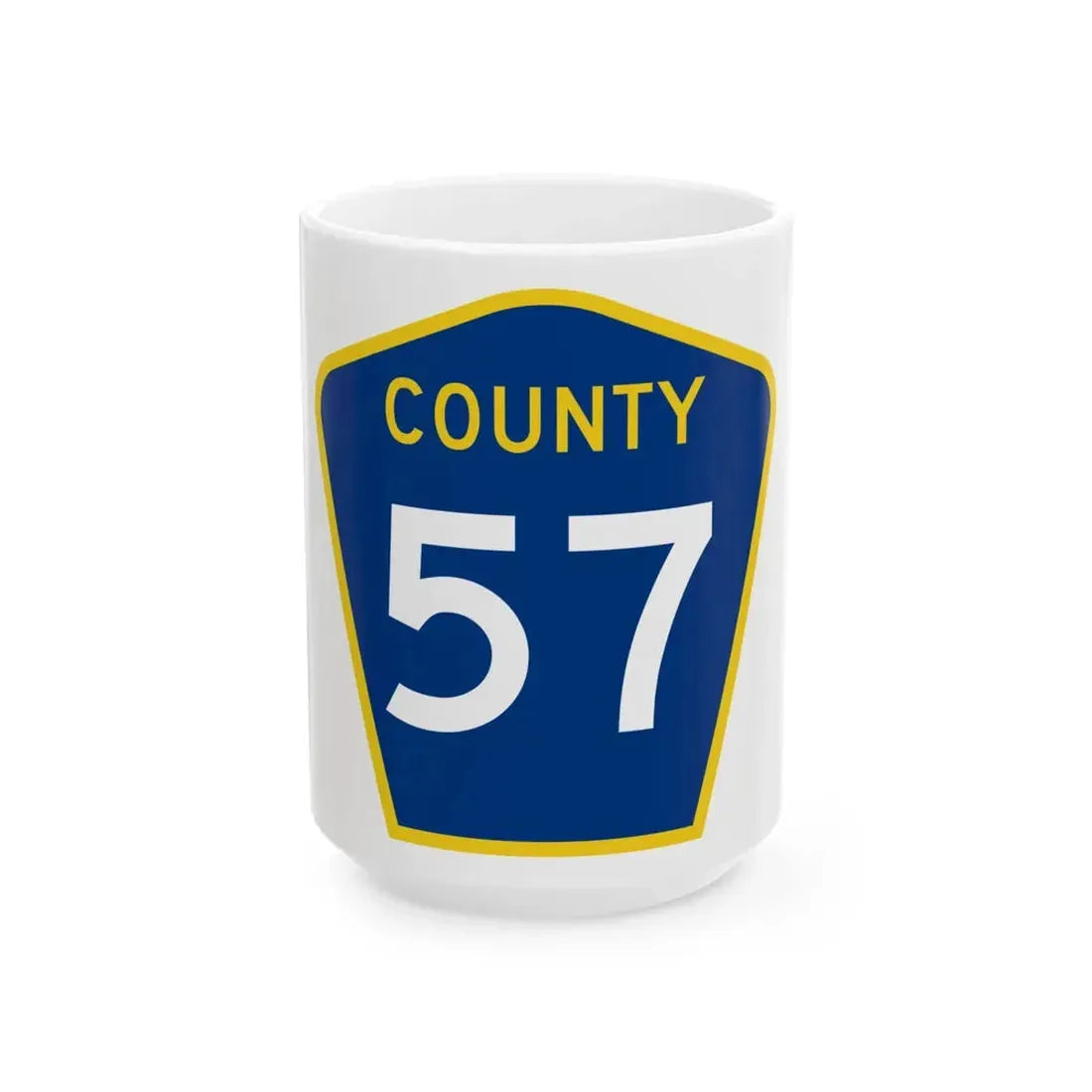 County 57 MN (Minnesota) (Road Sign) White Coffee Mug 15oz - Go Mug Yourself