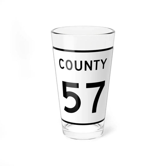 County 57 square (Minnesota) (Road Sign) Pint Glass 16oz 16oz - Go Mug Yourself