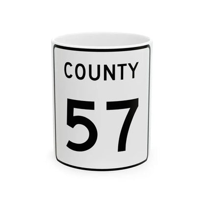 County 57 square (Minnesota) (Road Sign) White Coffee Mug 11oz - Go Mug Yourself