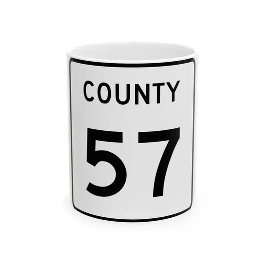 County 57 square (Minnesota) (Road Sign) White Coffee Mug 11oz - Go Mug Yourself