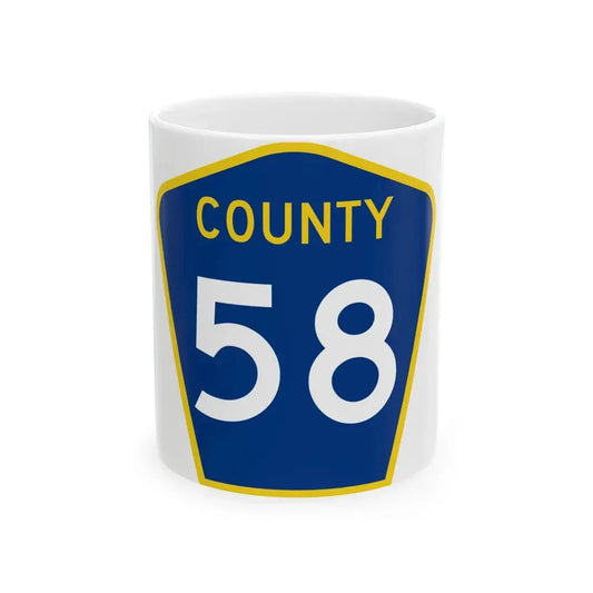 County 58 MN (Minnesota) (Road Sign) White Coffee Mug 11oz - Go Mug Yourself