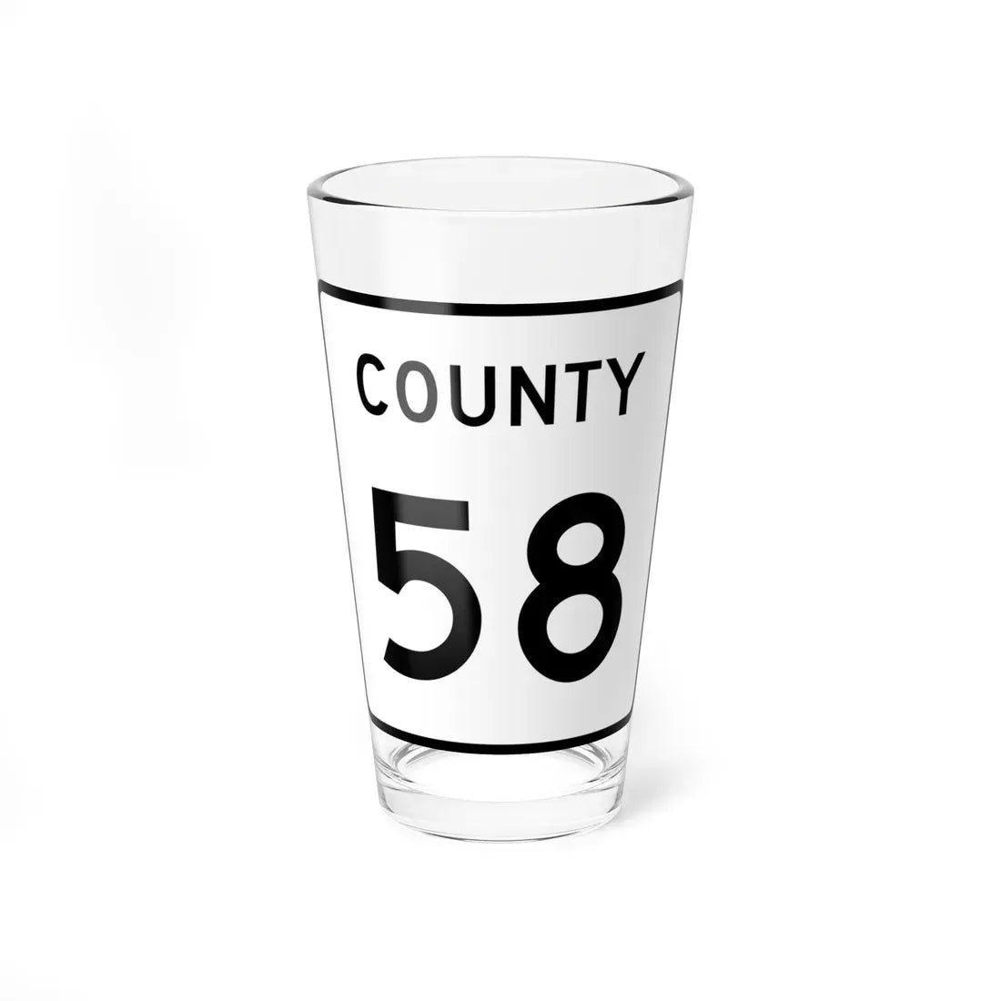County 58 square (Minnesota) (Road Sign) Pint Glass 16oz 16oz - Go Mug Yourself