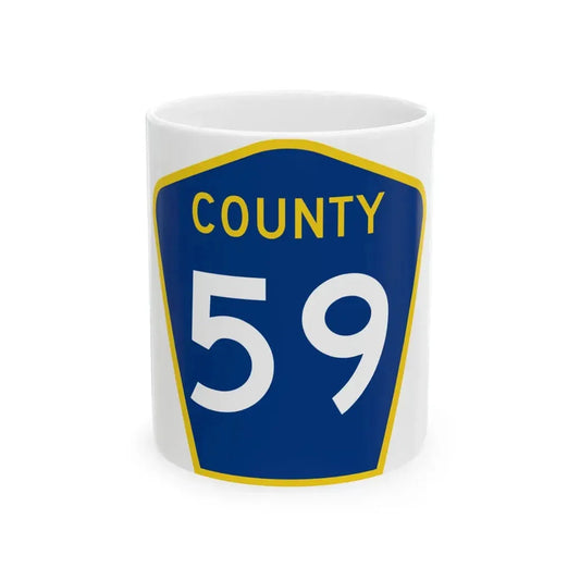 County 59 MN (Minnesota) (Road Sign) White Coffee Mug 11oz - Go Mug Yourself