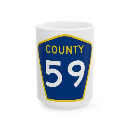 County 59 MN (Minnesota) (Road Sign) White Coffee Mug 15oz - Go Mug Yourself
