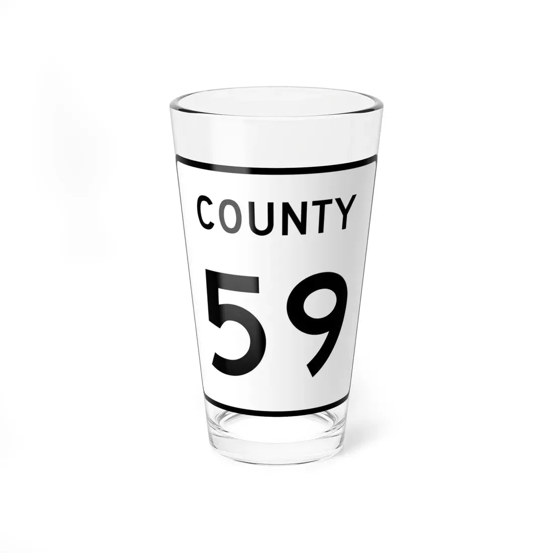 County 59 square (Minnesota) (Road Sign) Pint Glass 16oz 16oz - Go Mug Yourself