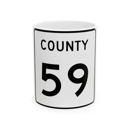 County 59 square (Minnesota) (Road Sign) White Coffee Mug 11oz - Go Mug Yourself