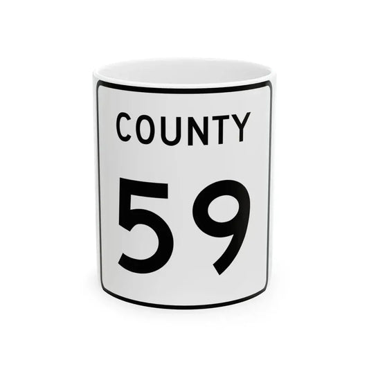 County 59 square (Minnesota) (Road Sign) White Coffee Mug 11oz - Go Mug Yourself