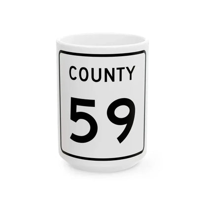 County 59 square (Minnesota) (Road Sign) White Coffee Mug 15oz - Go Mug Yourself