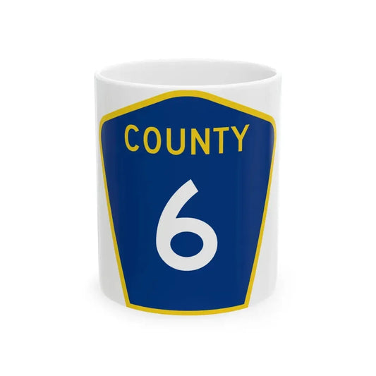County 6 MN (Minnesota) (Road Sign) White Coffee Mug 11oz - Go Mug Yourself
