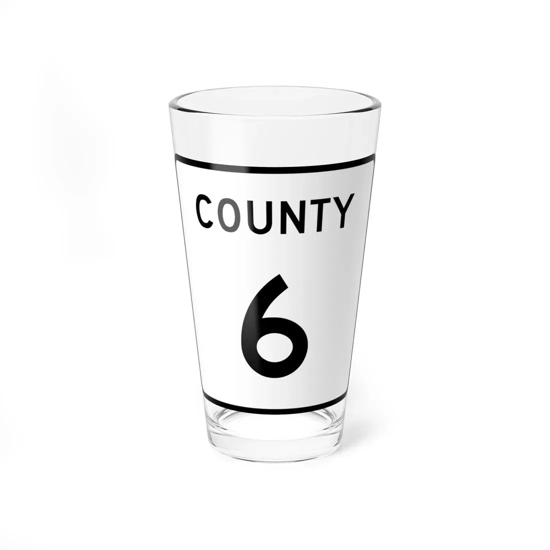 County 6 square (Minnesota) (Road Sign) Pint Glass 16oz 16oz - Go Mug Yourself