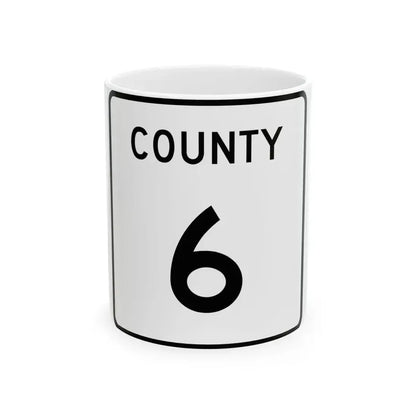 County 6 square (Minnesota) (Road Sign) White Coffee Mug 11oz - Go Mug Yourself