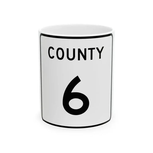 County 6 square (Minnesota) (Road Sign) White Coffee Mug 11oz - Go Mug Yourself
