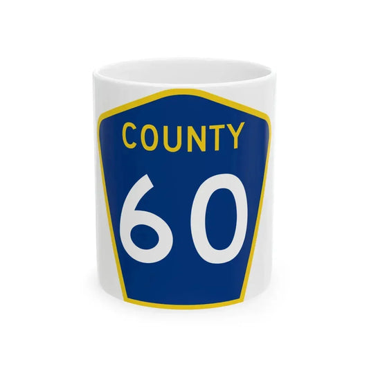 County 60 MN (Minnesota) (Road Sign) White Coffee Mug 11oz - Go Mug Yourself