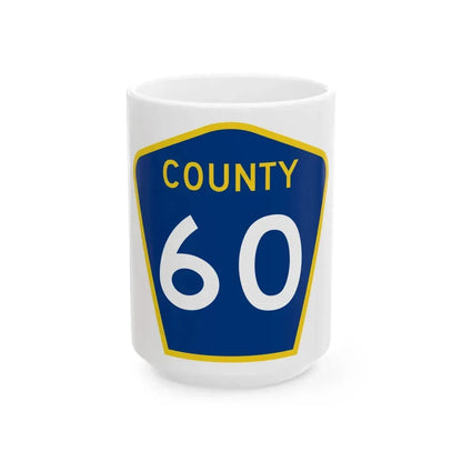 County 60 MN (Minnesota) (Road Sign) White Coffee Mug 15oz - Go Mug Yourself