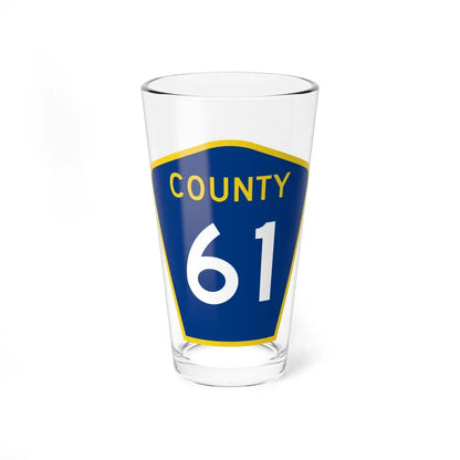 County 61 MN (Minnesota) (Road Sign) Pint Glass 16oz 16oz - Go Mug Yourself