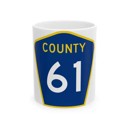 County 61 MN (Minnesota) (Road Sign) White Coffee Mug 11oz - Go Mug Yourself