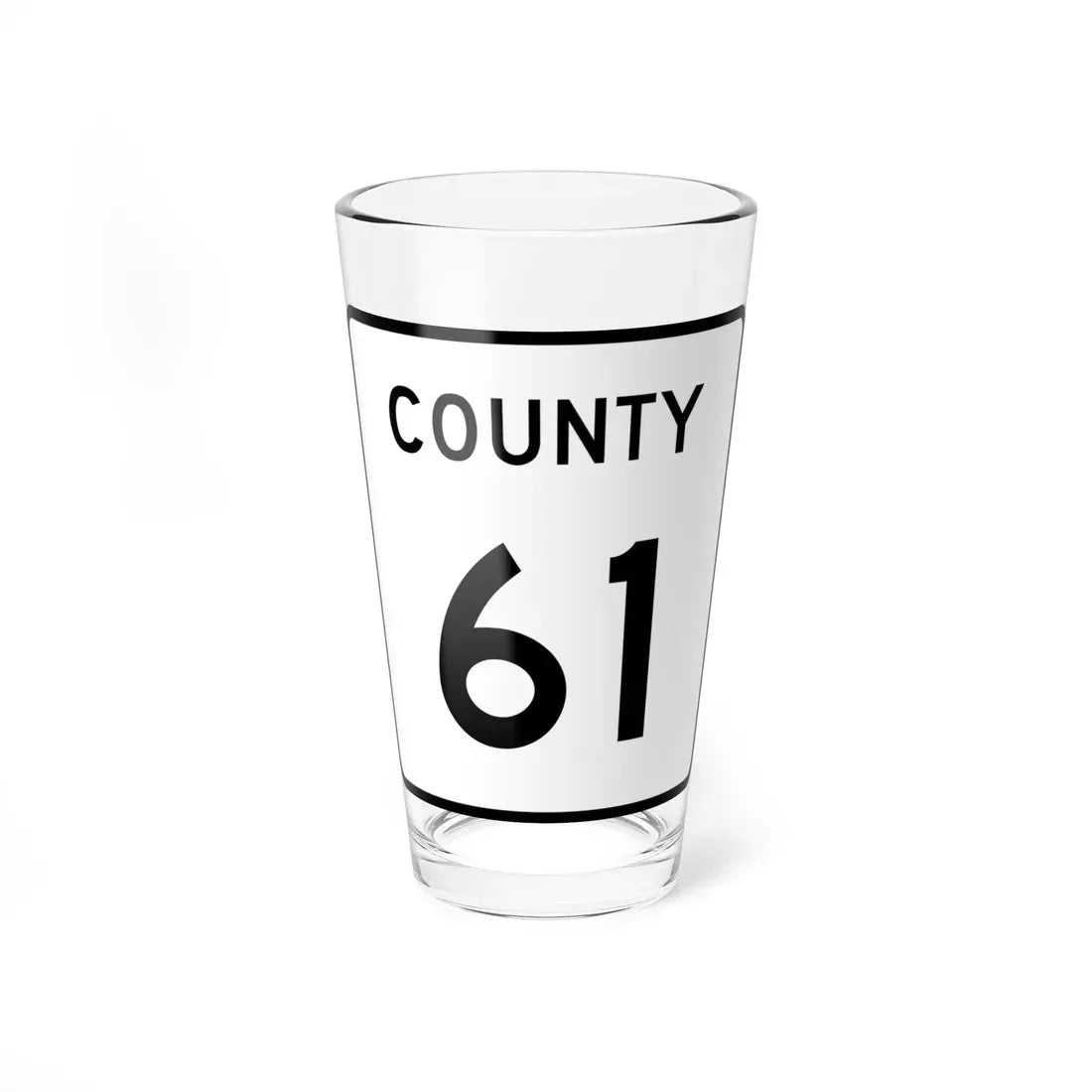 County 61 square (Minnesota) (Road Sign) Pint Glass 16oz 16oz - Go Mug Yourself
