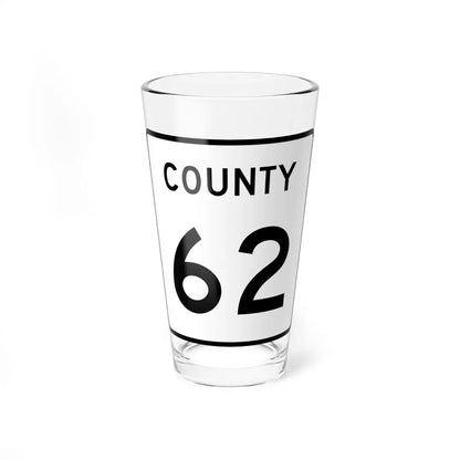 County 62 square (Minnesota) (Road Sign) Pint Glass 16oz 16oz - Go Mug Yourself
