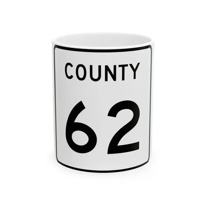 County 62 square (Minnesota) (Road Sign) White Coffee Mug 11oz - Go Mug Yourself