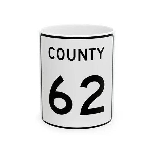 County 62 square (Minnesota) (Road Sign) White Coffee Mug 11oz - Go Mug Yourself