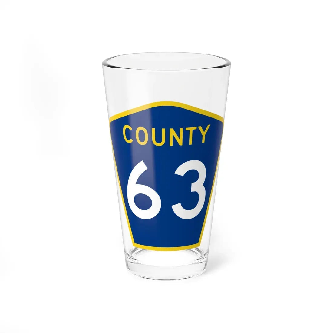 County 63 MN (Minnesota) (Road Sign) Pint Glass 16oz 16oz - Go Mug Yourself