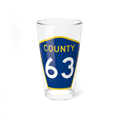 County 63 MN (Minnesota) (Road Sign) Pint Glass 16oz 16oz - Go Mug Yourself