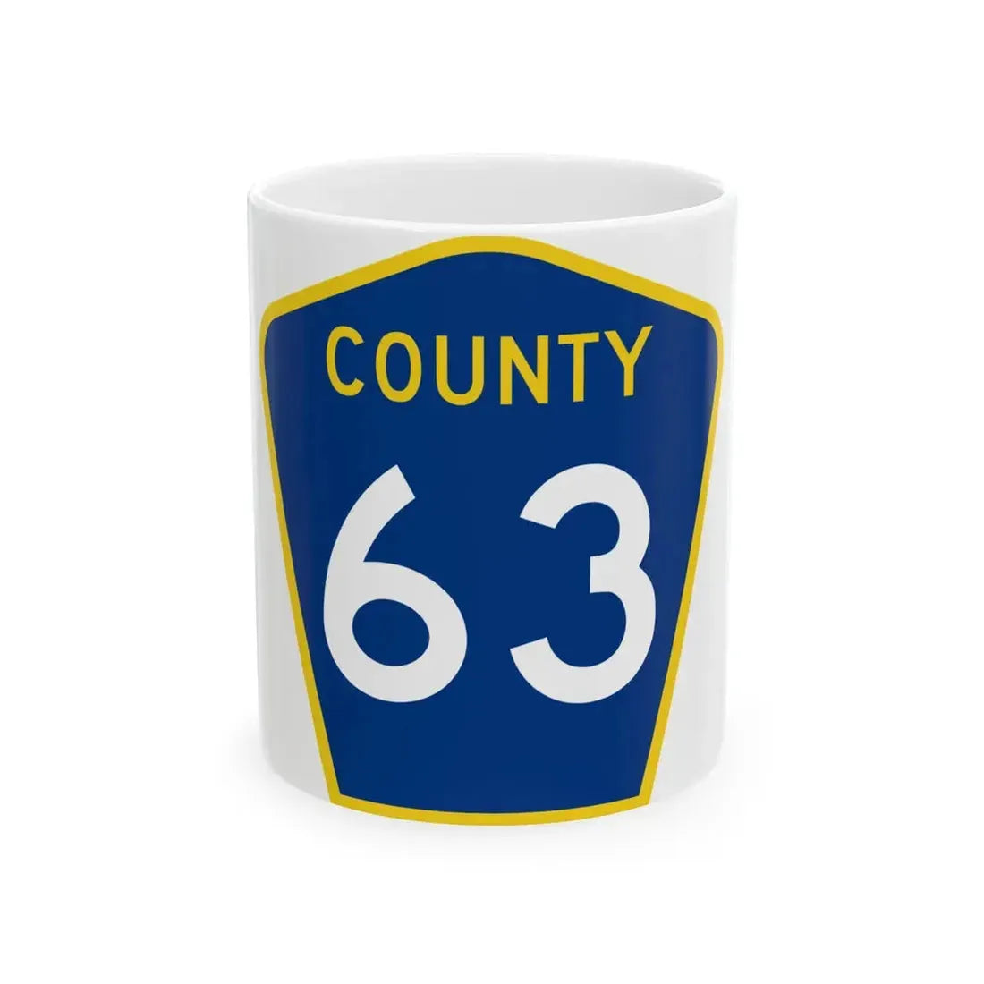 County 63 MN (Minnesota) (Road Sign) White Coffee Mug 11oz - Go Mug Yourself