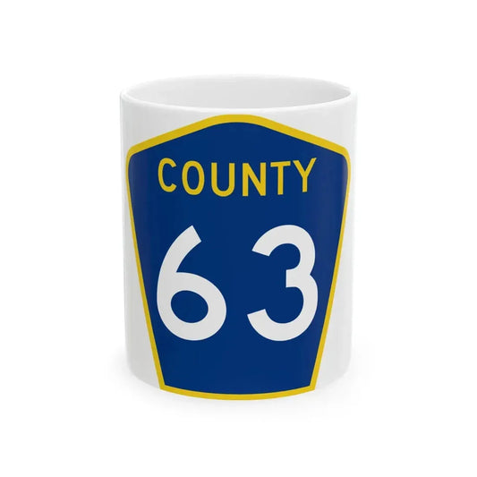 County 63 MN (Minnesota) (Road Sign) White Coffee Mug 11oz - Go Mug Yourself