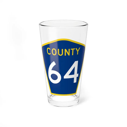 County 64 MN (Minnesota) (Road Sign) Pint Glass 16oz 16oz - Go Mug Yourself