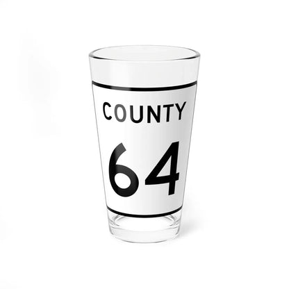 County 64 square (Minnesota) (Road Sign) Pint Glass 16oz 16oz - Go Mug Yourself
