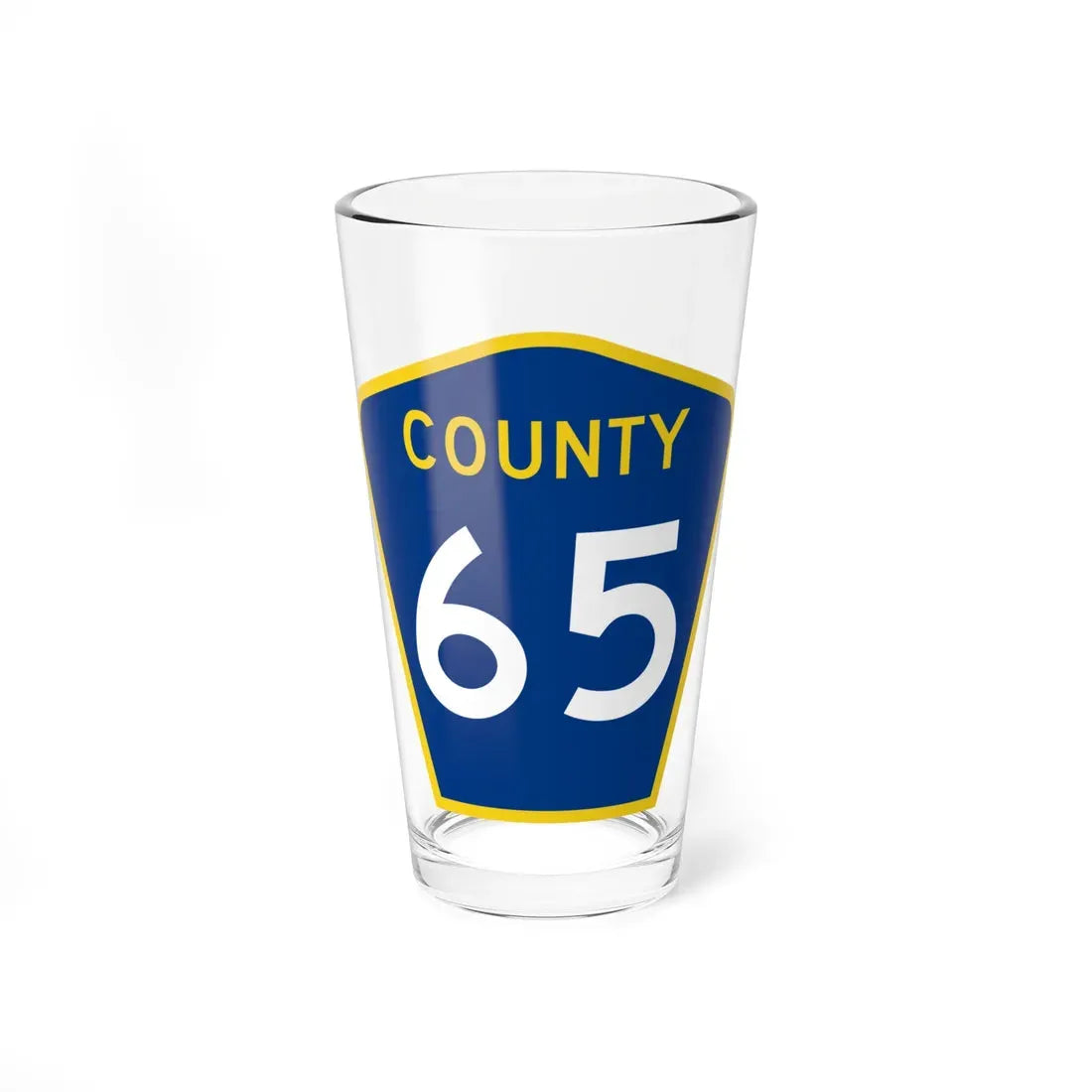 County 65 MN (Minnesota) (Road Sign) Pint Glass 16oz 16oz - Go Mug Yourself