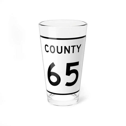 County 65 square (Minnesota) (Road Sign) Pint Glass 16oz 16oz - Go Mug Yourself