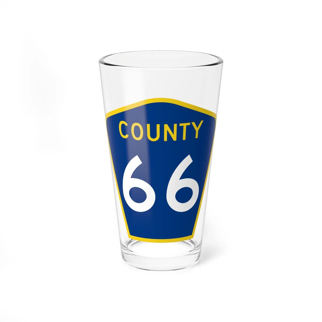 County 66 MN (Minnesota) (Road Sign) Pint Glass 16oz 16oz - Go Mug Yourself