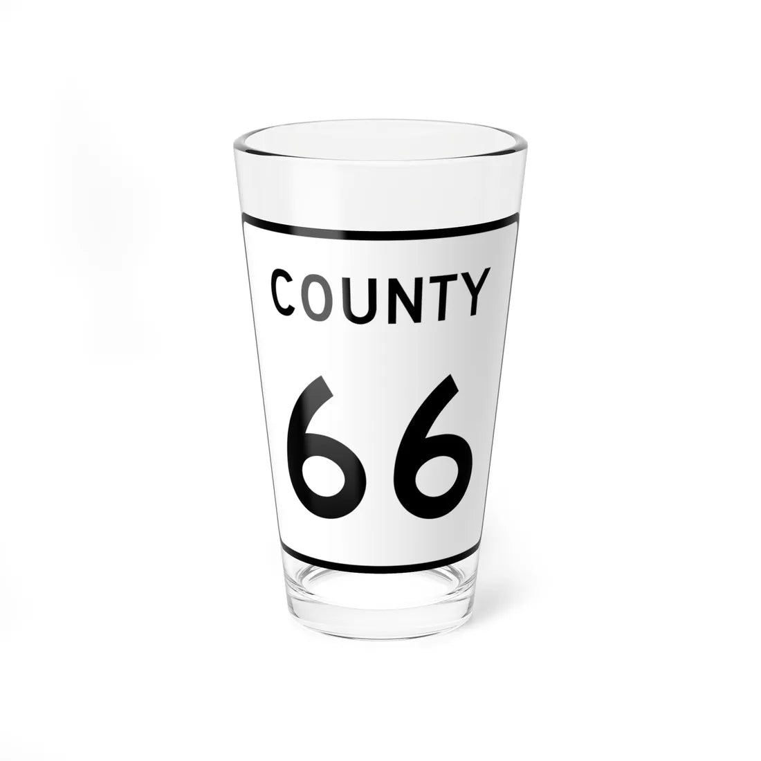 County 66 square (Minnesota) (Road Sign) Pint Glass 16oz 16oz - Go Mug Yourself