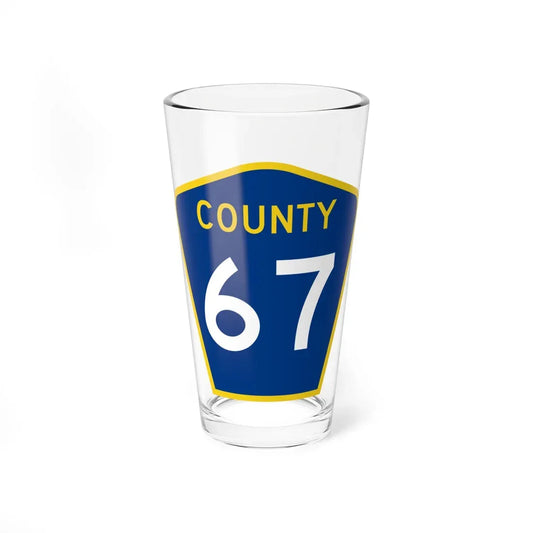 County 67 MN (Minnesota) (Road Sign) Pint Glass 16oz 16oz - Go Mug Yourself