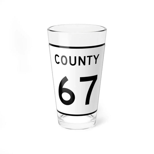 County 67 square (Minnesota) (Road Sign) Pint Glass 16oz 16oz - Go Mug Yourself