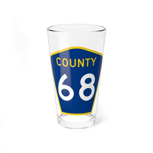County 68 MN (Minnesota) (Road Sign) Pint Glass 16oz 16oz - Go Mug Yourself