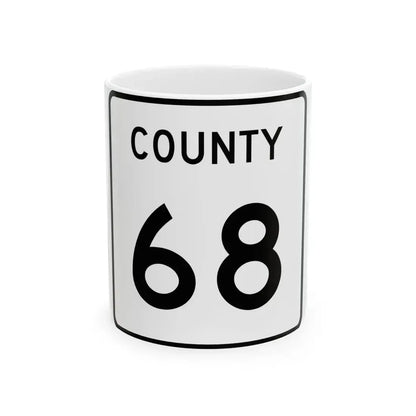 County 68 square (Minnesota) (Road Sign) White Coffee Mug 11oz - Go Mug Yourself
