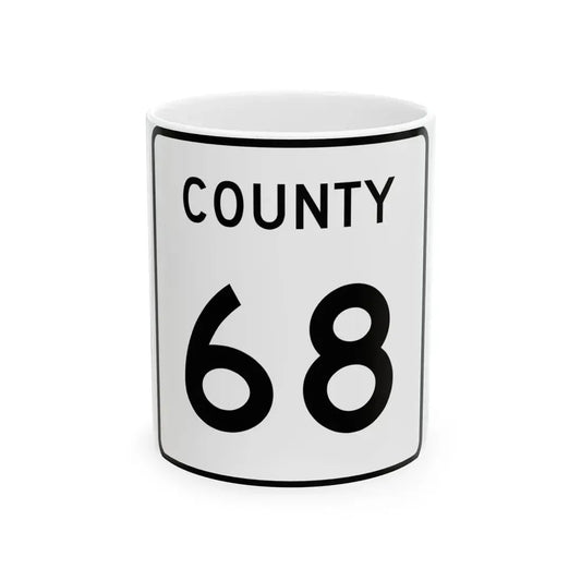 County 68 square (Minnesota) (Road Sign) White Coffee Mug 11oz - Go Mug Yourself
