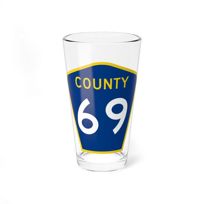 County 69 MN (Minnesota) (Road Sign) Pint Glass 16oz 16oz - Go Mug Yourself