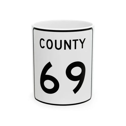 County 69 square (Minnesota) (Road Sign) White Coffee Mug 11oz - Go Mug Yourself