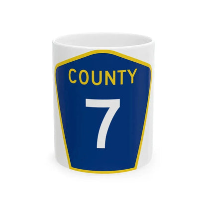 County 7 MN (Minnesota) (Road Sign) White Coffee Mug 11oz - Go Mug Yourself