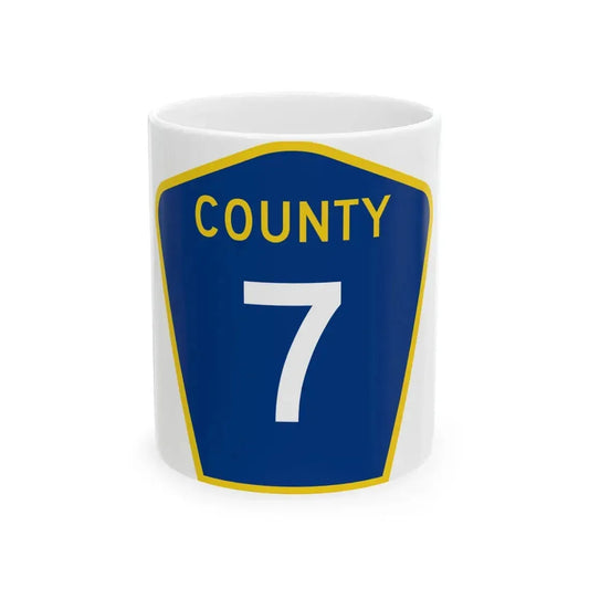 County 7 MN (Minnesota) (Road Sign) White Coffee Mug 11oz - Go Mug Yourself
