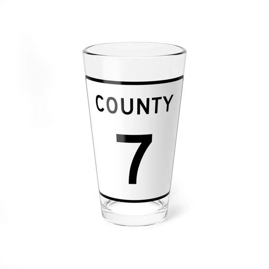 County 7 square (Minnesota) (Road Sign) Pint Glass 16oz 16oz - Go Mug Yourself