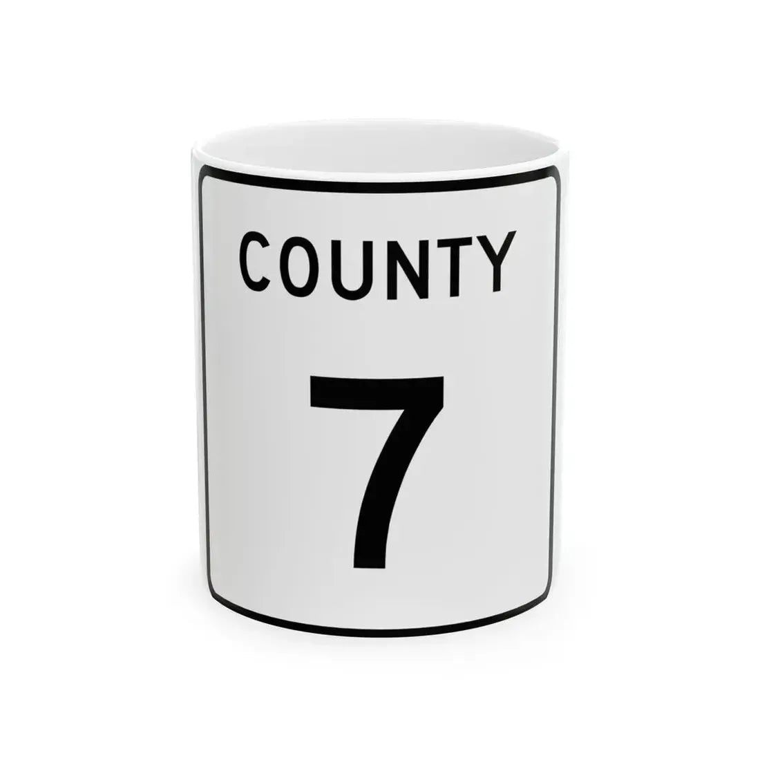 County 7 square (Minnesota) (Road Sign) White Coffee Mug 11oz - Go Mug Yourself