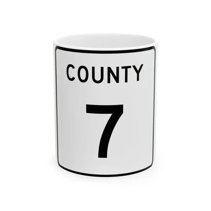 County 7 square (Minnesota) (Road Sign) White Coffee Mug 11oz - Go Mug Yourself